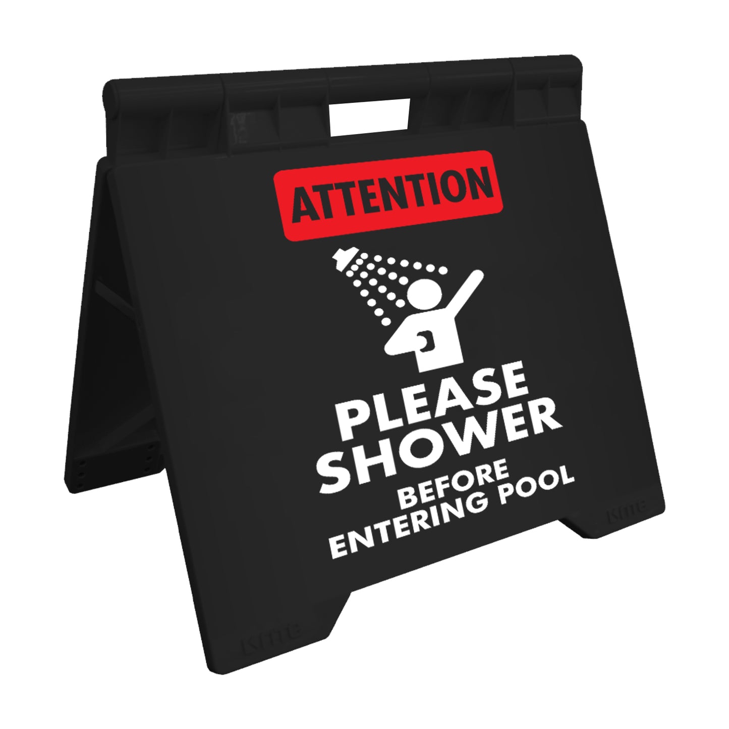 Attention Please Shower Before Entering Pool - Evarite A-Frame Sign