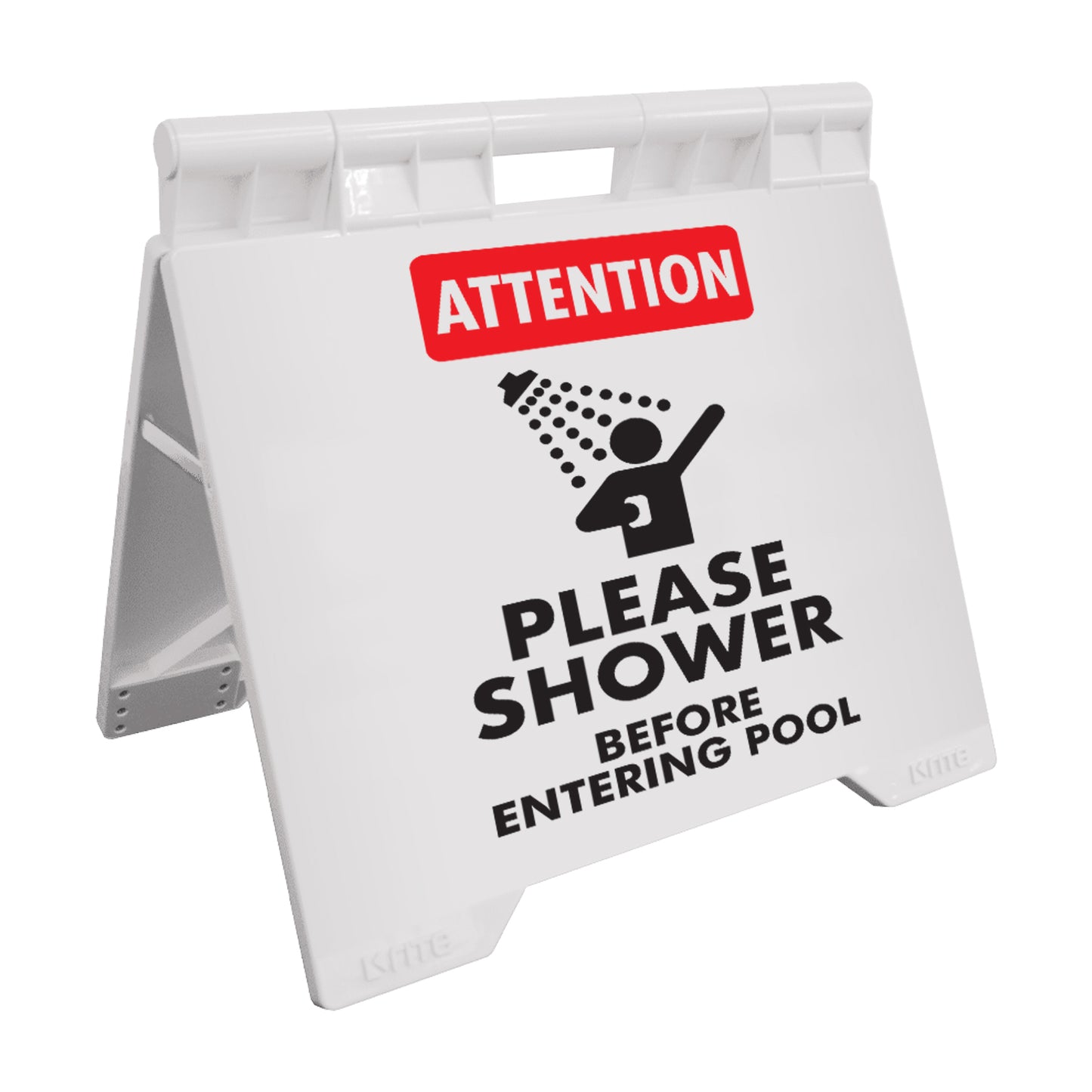 Attention Please Shower Before Entering Pool - Evarite A-Frame Sign