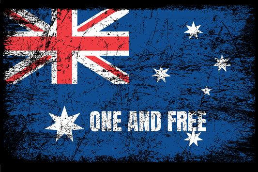 Australian Flag One and Free Sign