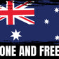 Australian Flag One and Free Black Sign