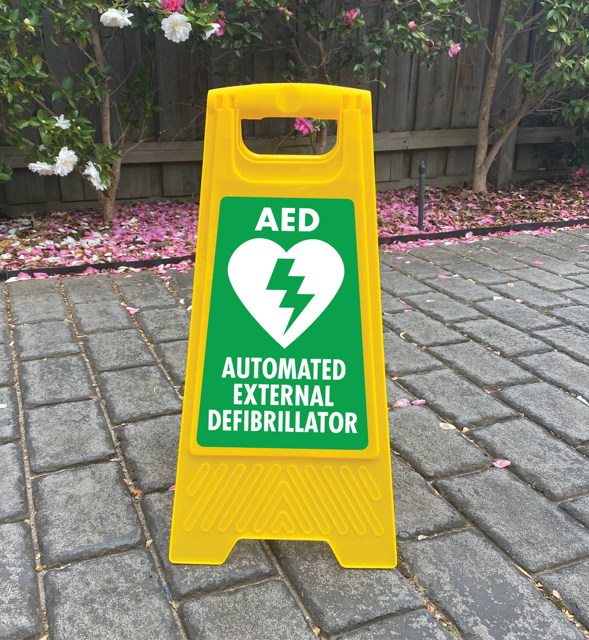 Yellow A-Frame - Automated External Defibrillator – New Signs