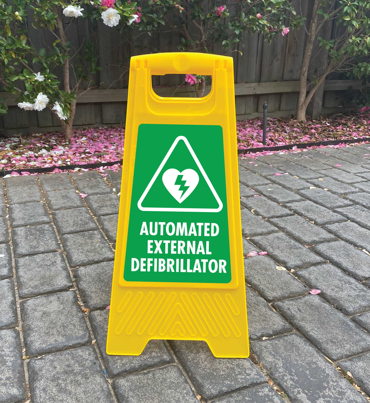 Yellow A-Frame - Automated External Defibrillator Triangle – New Signs