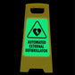 Glow In The Dark - Yellow A-Frame - Automated External Defibrillator Triangle