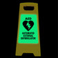 Glow In The Dark - Yellow A-Frame - Automated External Defibrillator