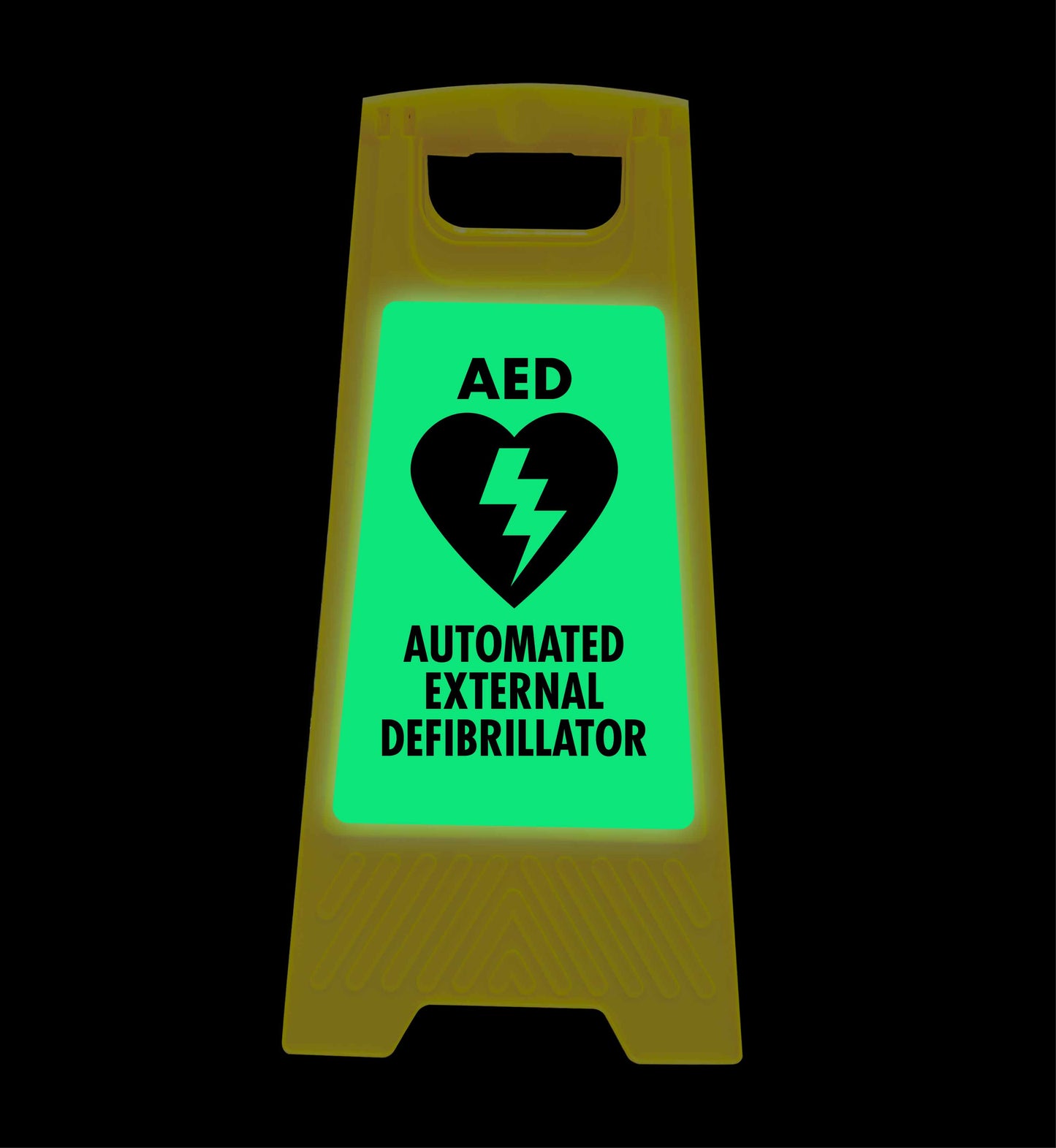 Glow In The Dark - Yellow A-Frame - Automated External Defibrillator