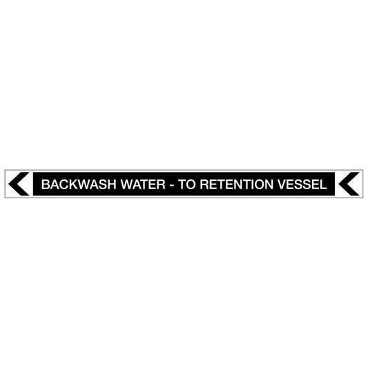 Pool/Spa - Backwash Water - To Retention Vessel (Left) - Pipe Marker Sticker