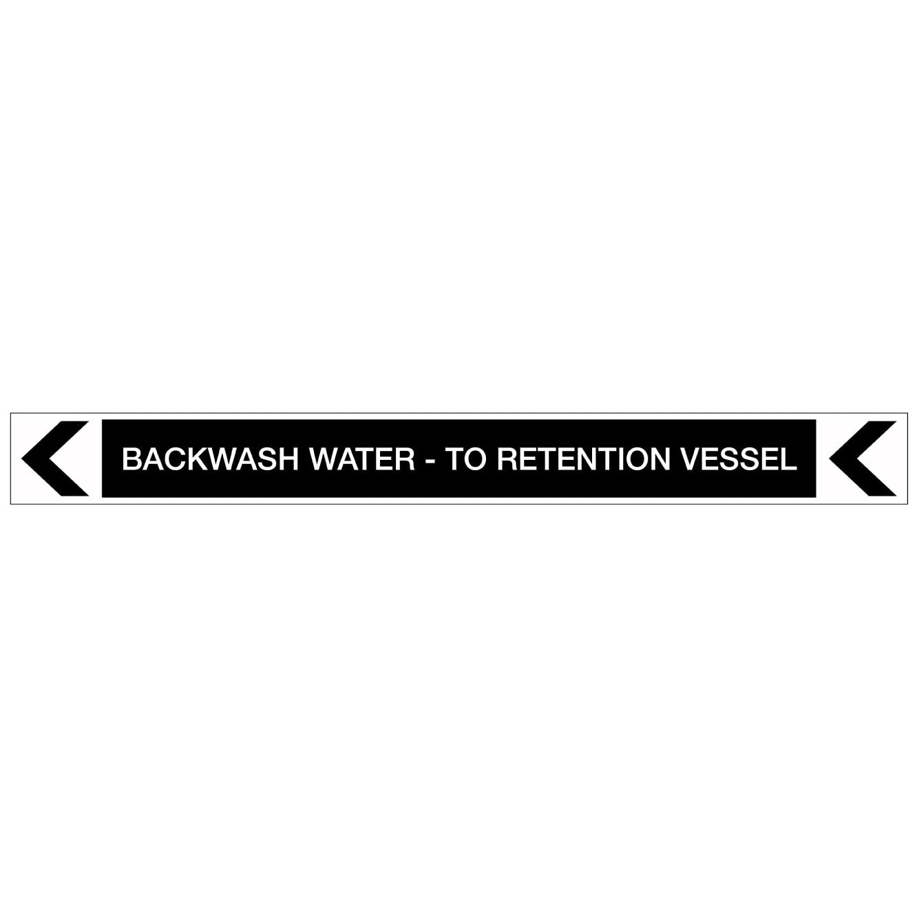 Pool/Spa - Backwash Water - To Retention Vessel (Left) - Pipe Marker Sticker