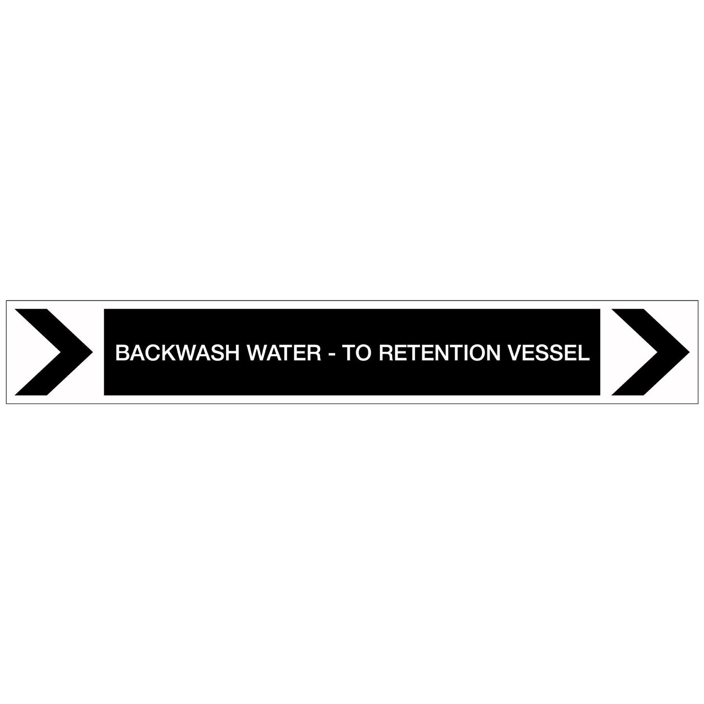 Pool/Spa - Backwash Water - To Retention Vessel (Right) - Pipe Marker Sticker