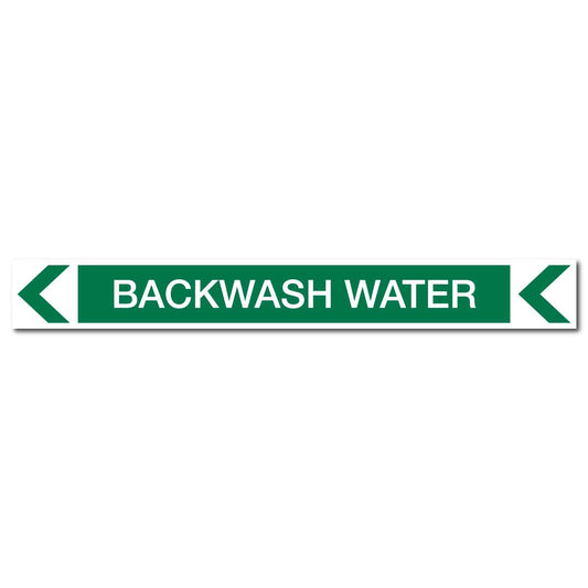 Pool/Spa - Backwash Water (Left) - Pipe Marker Sticker