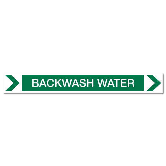 Pool/Spa - Backwash Water (Right) - Pipe Marker Sticker