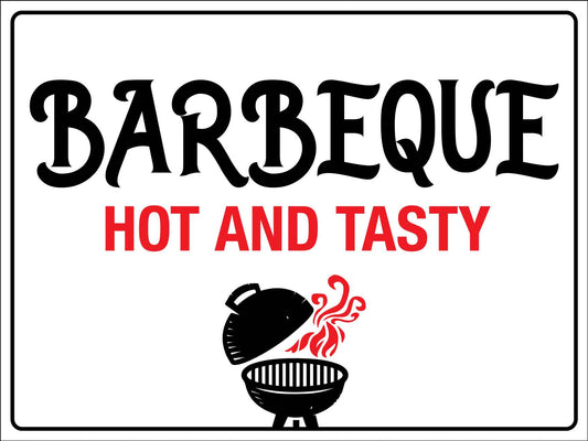 Barbeque Hot And Tasty Sign