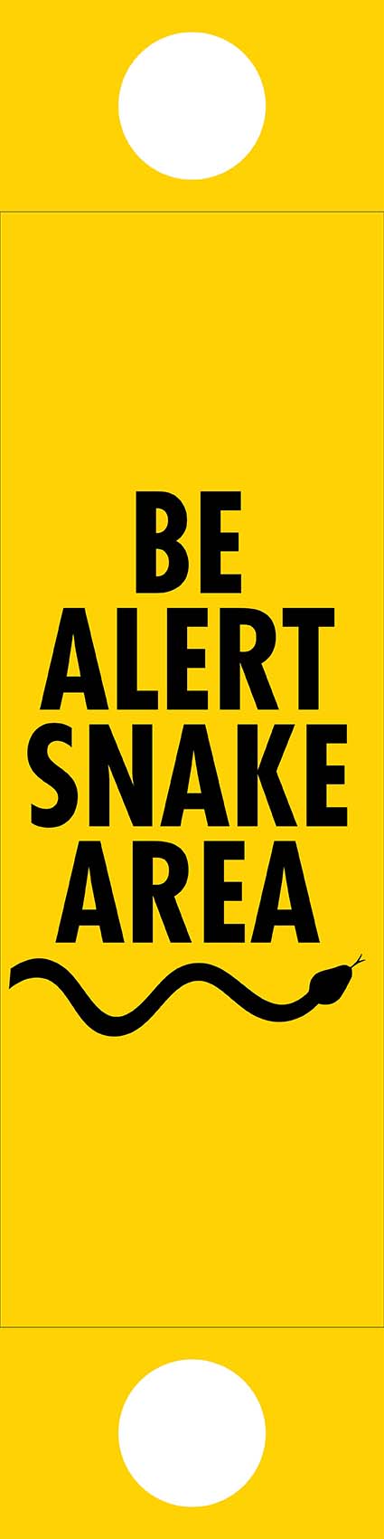 Be Alert Snake Area - Corflute Bollard Traffic Signs