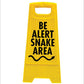 Yellow A-Frame - Be Alert Snake Area