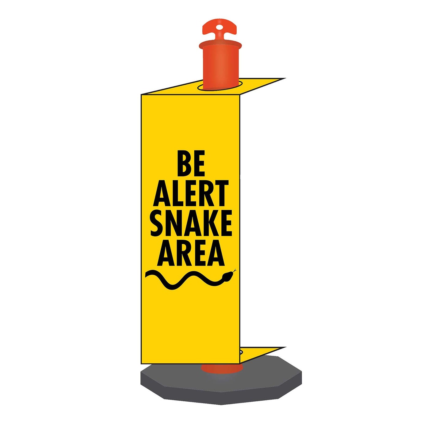 Be Alert Snake Area - Corflute Bollard Traffic Signs