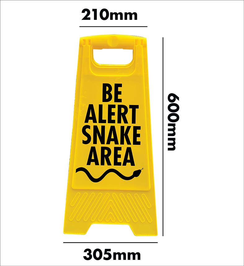 Yellow A-Frame - Be Alert Snake Area