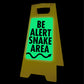 Glow In The Dark - Yellow A-Frame - Be Alert Snake Area