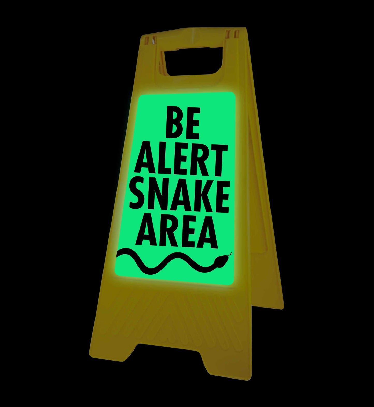 Glow In The Dark - Yellow A-Frame - Be Alert Snake Area
