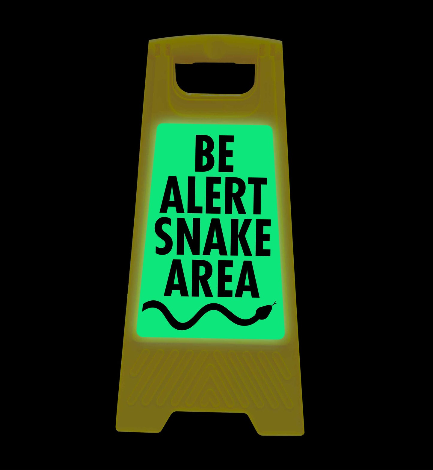Glow In The Dark - Yellow A-Frame - Be Alert Snake Area