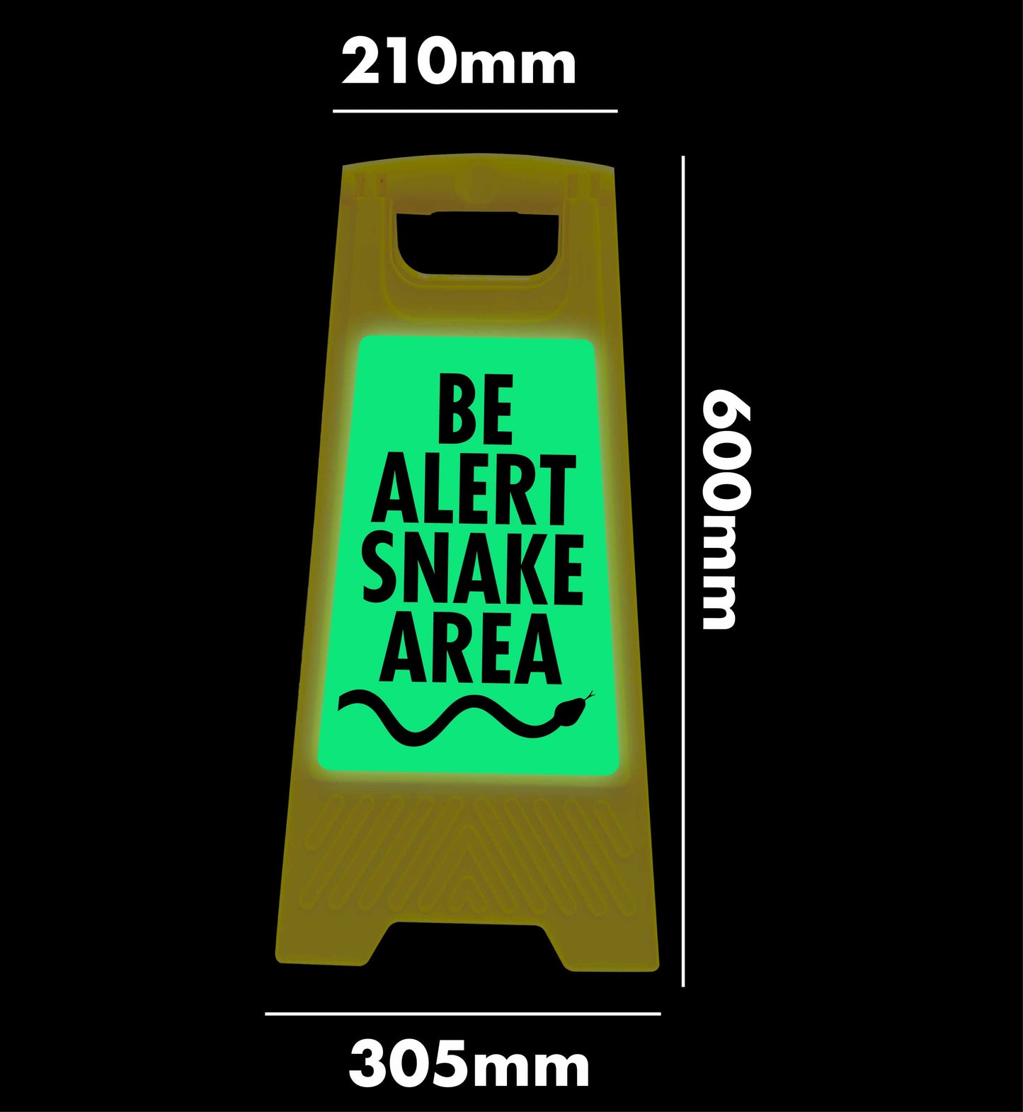Glow In The Dark - Yellow A-Frame - Be Alert Snake Area