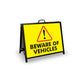 A-Frame Landscape Black - Beware Of Vehicles Corflute Inserts