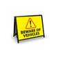 A-Frame Landscape Black - Beware Of Vehicles Corflute Inserts