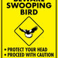 Beware Swooping Bird Wheelie Bin Sticker