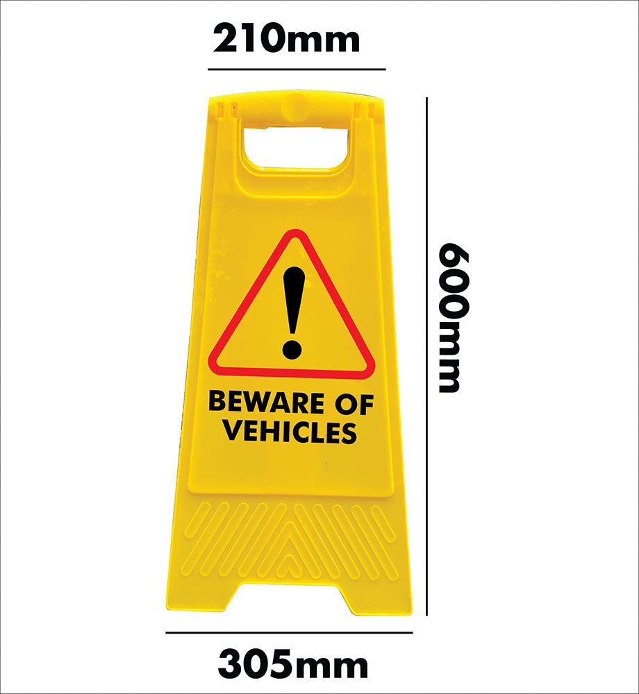 Yellow A-Frame - Beware Of Vehicles