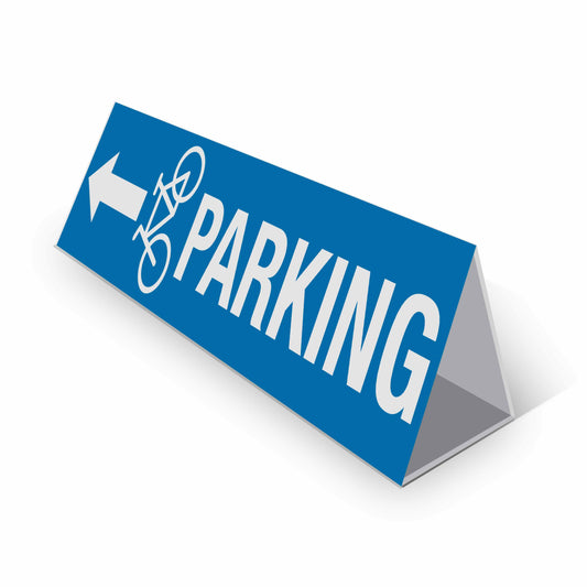 Bicycle Parking Left Arrow - Landscape Corflute Toblerone Signs