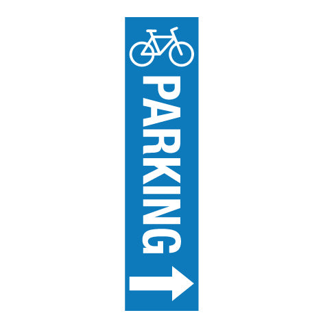 Bicycle Parking Right Arrow -  Corflute Bollard Cover