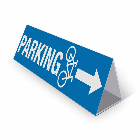Bicycle Parking Right Arrow - Landscape Corflute Toblerone Signs
