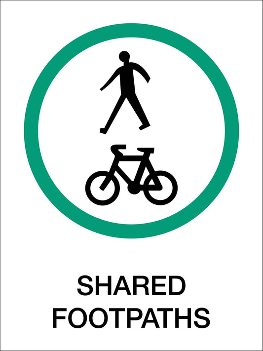 Bike Shared Footpaths Sign