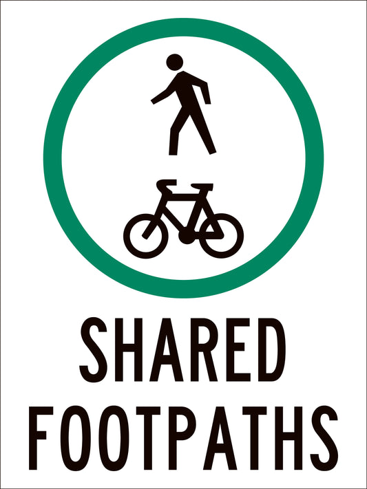 Bike Shared Footpaths Sign