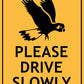 Black Cockatoo Please Drive Slowly Wheelie Bin Sticker