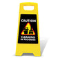 Yellow A-Frame - Caution Cleaning In Progress Black