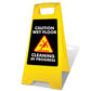 Yellow A-Frame - Caution Wet Floor - Cleaning In Progress Black