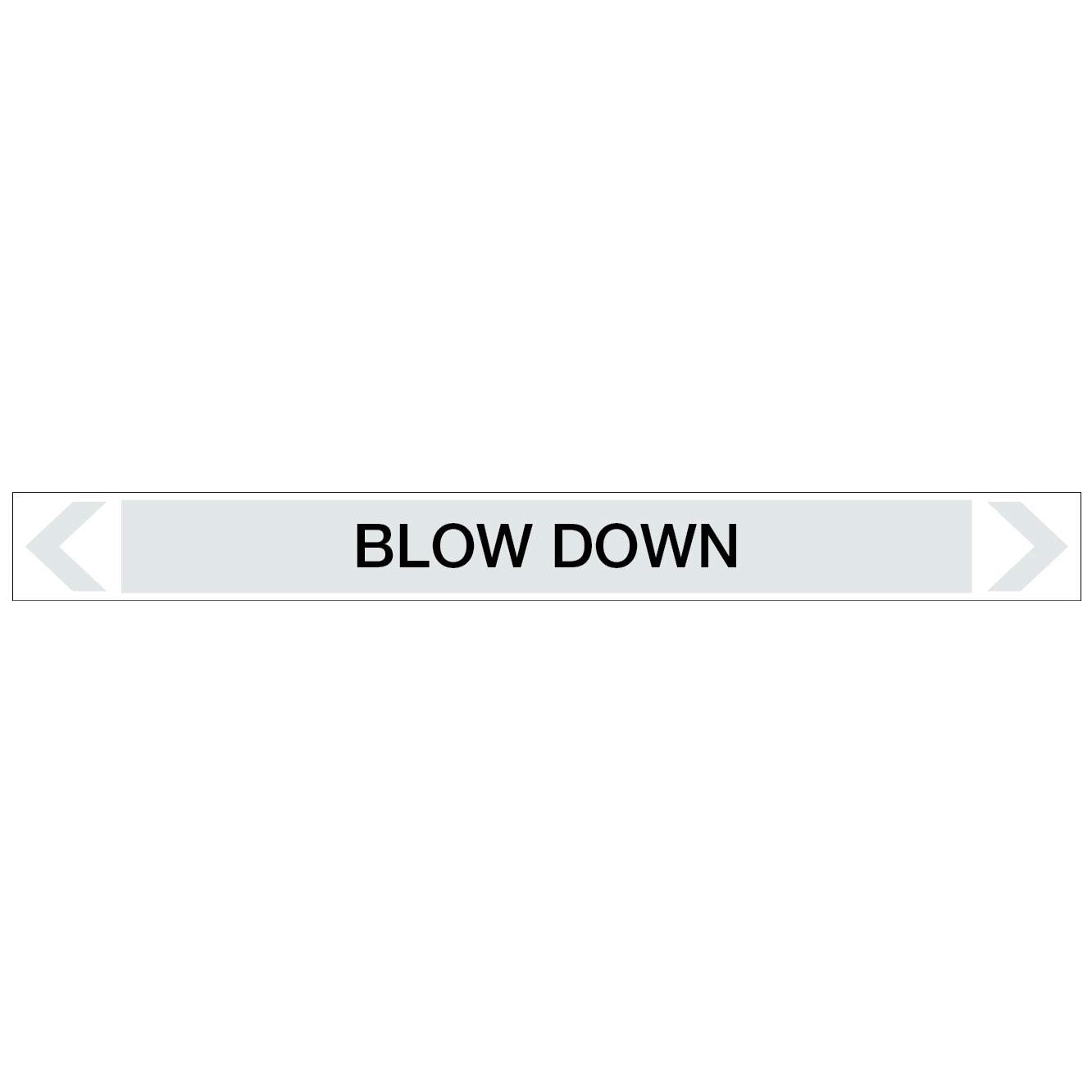 Steam - Blow Down - Pipe Marker Sticker