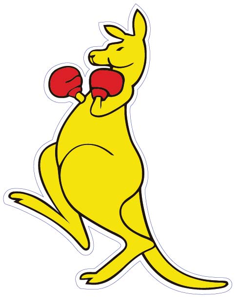 Boxing Kangaroo Left  Facing - Australian Stickers