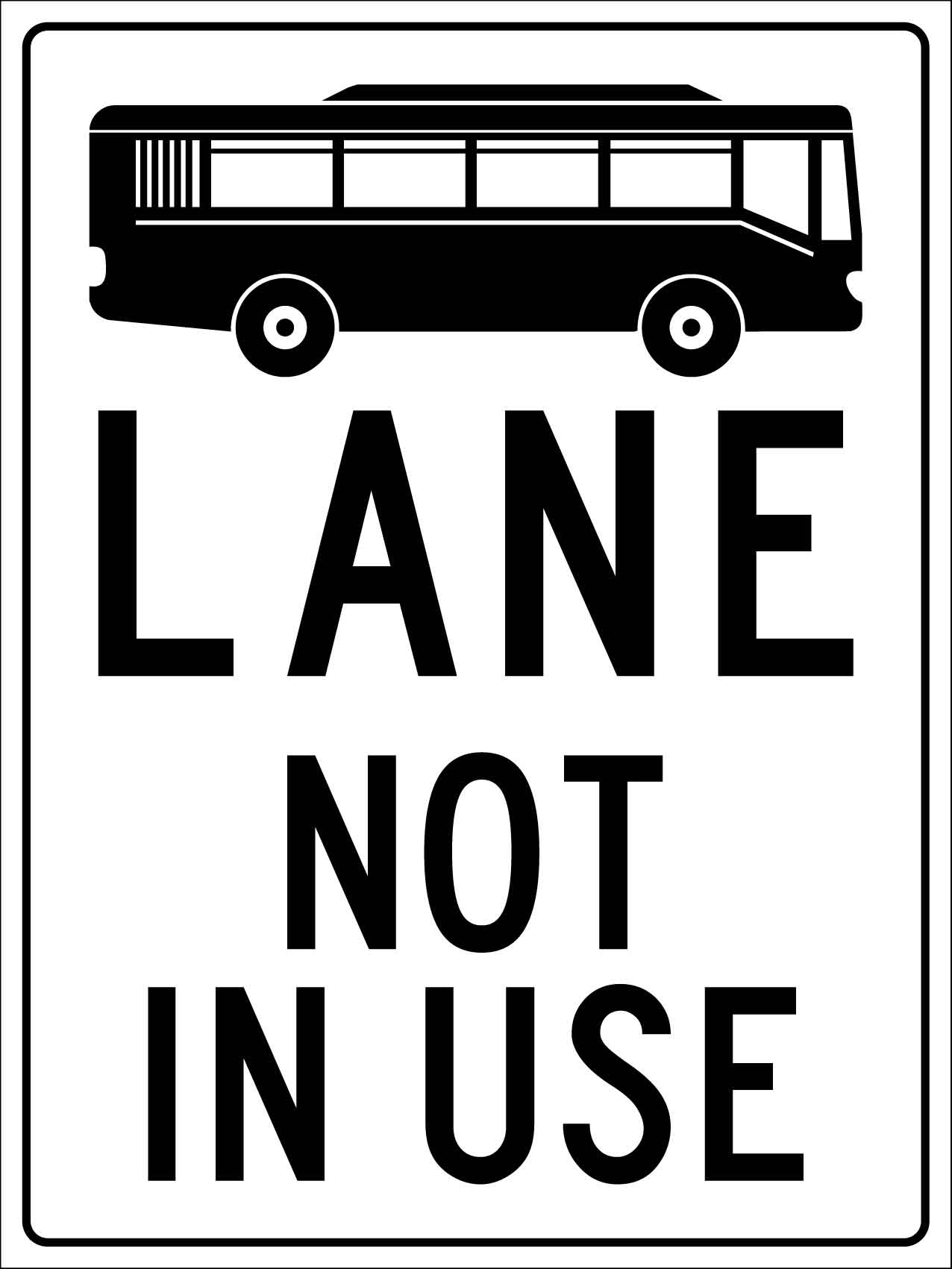 Bus Lane Not In Use (Icon) Sign