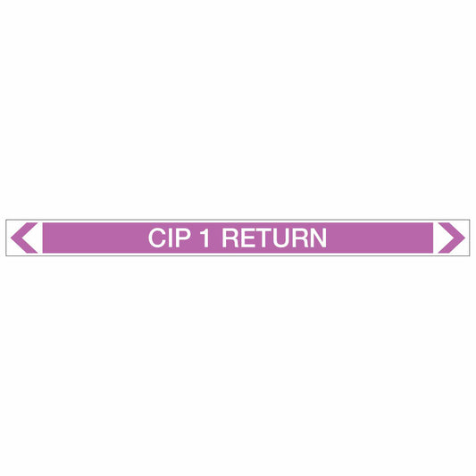 Alkalis / Acids - CIP 1 Return - Pipe Marker Sticker