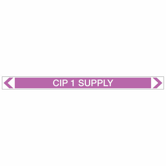 Alkalis / Acids - CIP 1 Supply - Pipe Marker Sticker