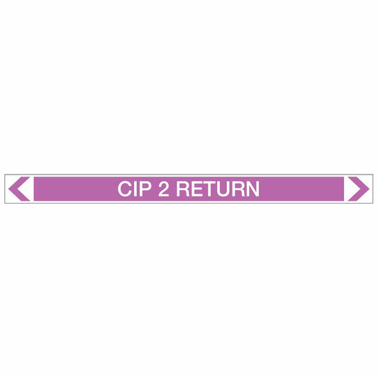 Alkalis / Acids - CIP 2 Return - Pipe Marker Sticker