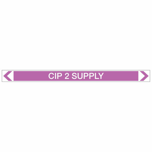 Alkalis / Acids - CIP 2 Supply - Pipe Marker Sticker