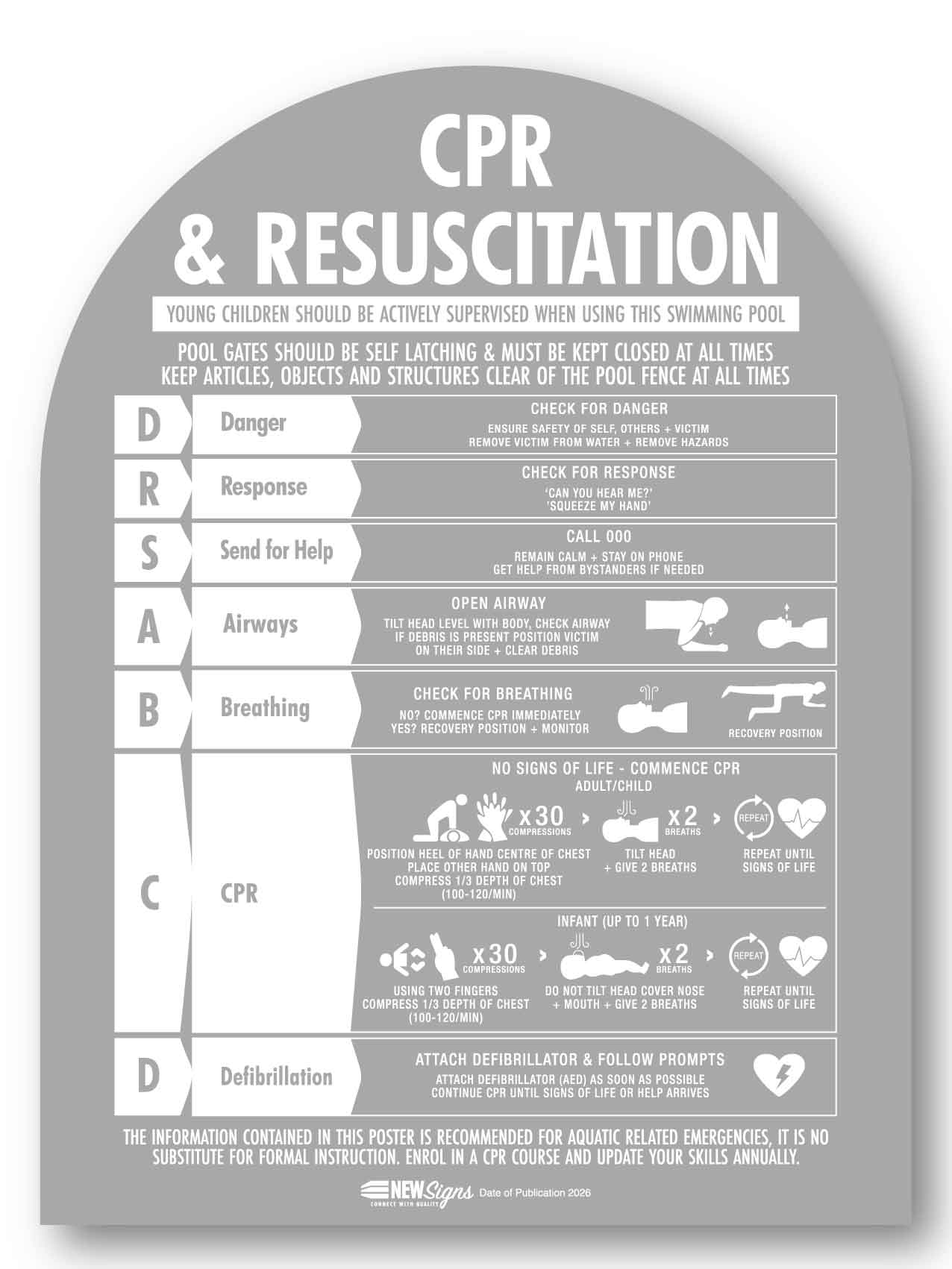 CPR Sign Arch Grey Background