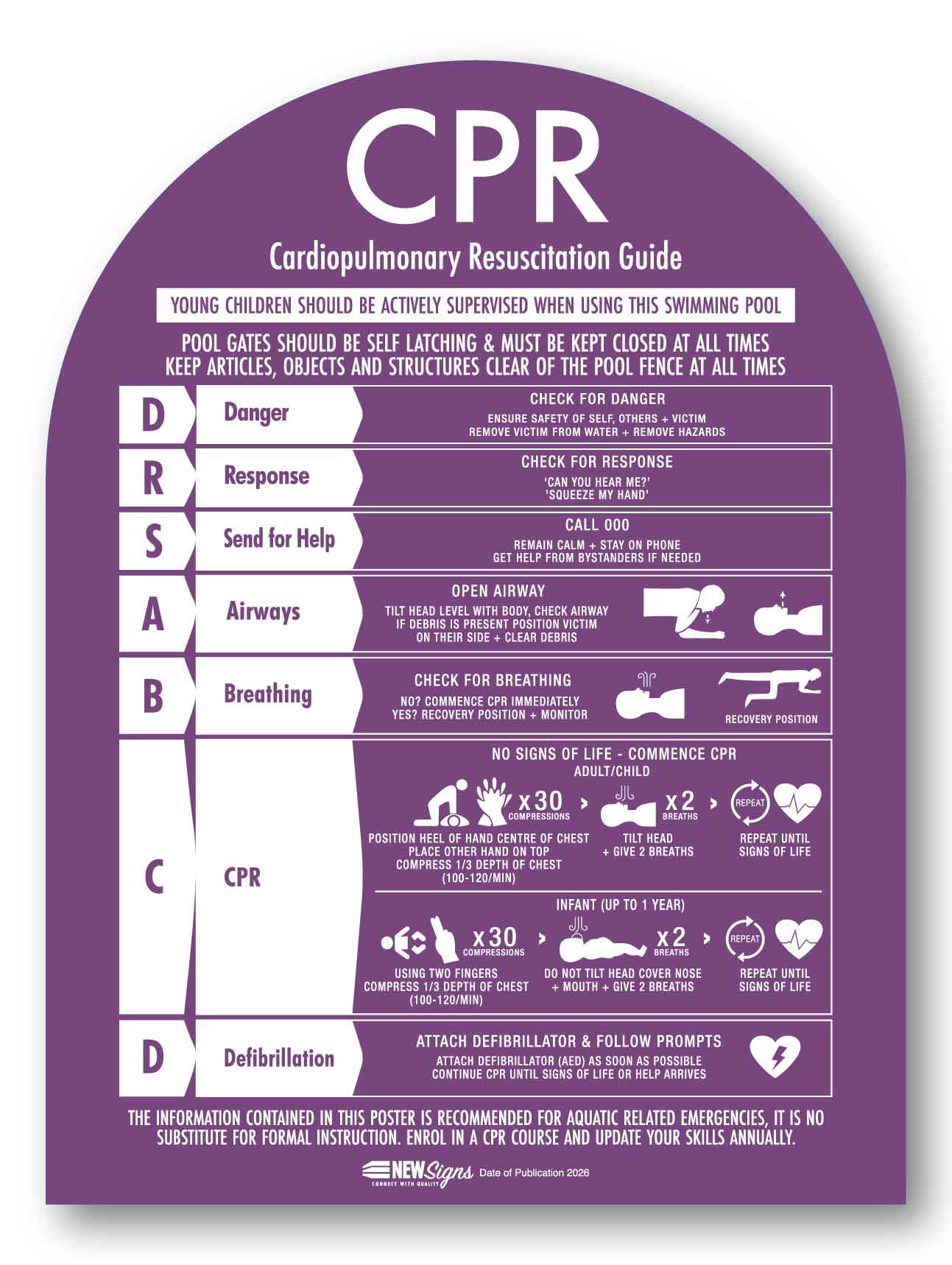 CPR Sign Arch Plum Background