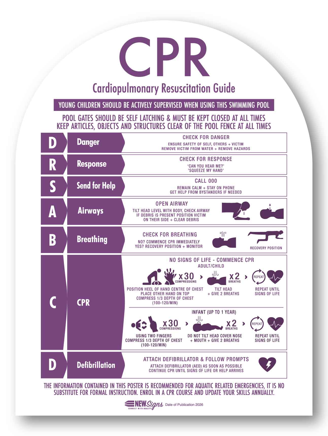 CPR Sign Arch Plum