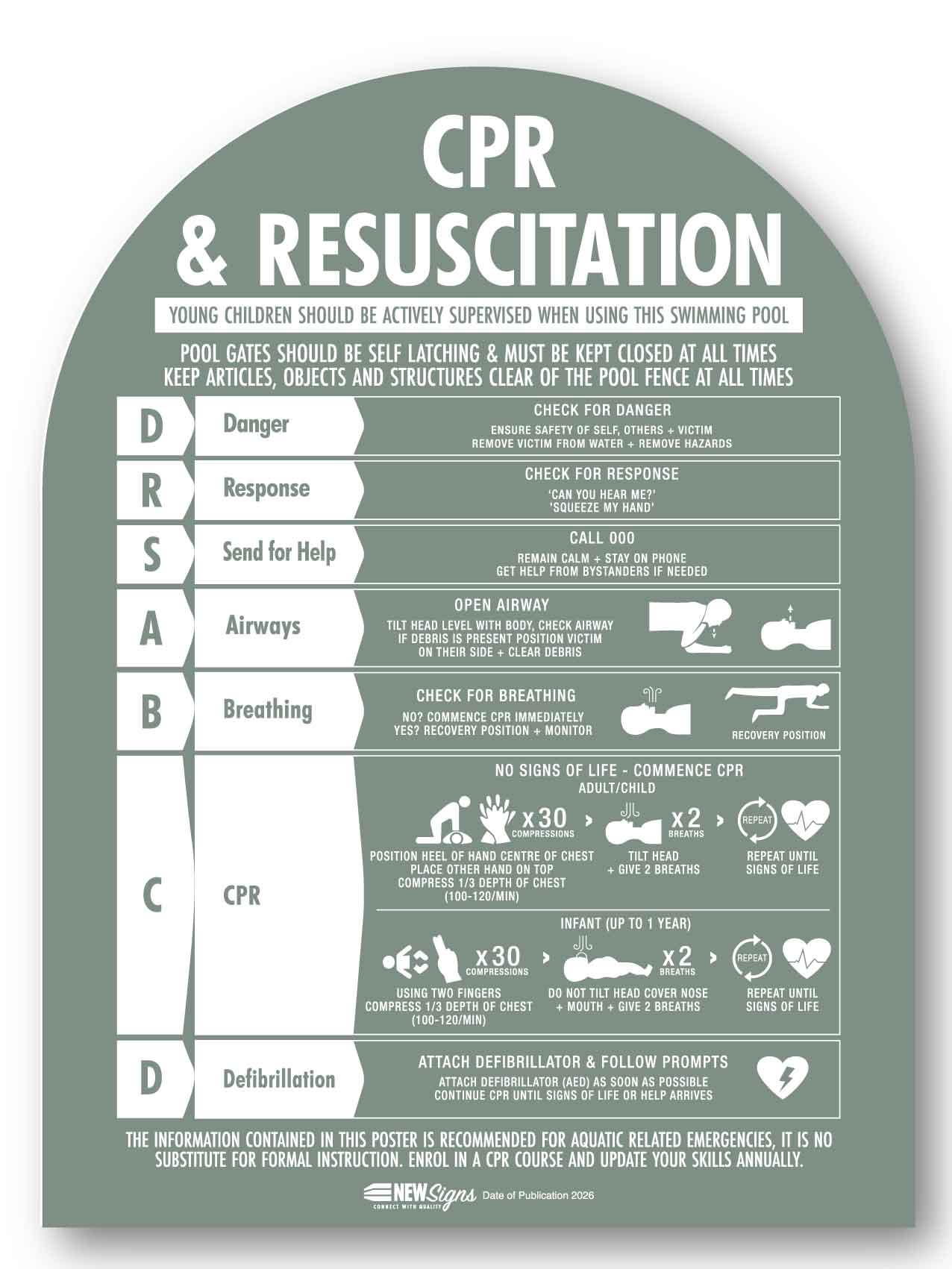 CPR Sign Arch Sage Background