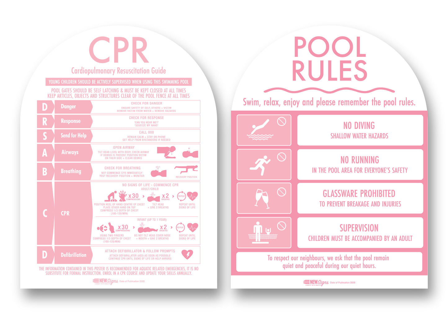 CPR Sign & Pool Rules Sign Pack Arch Candy