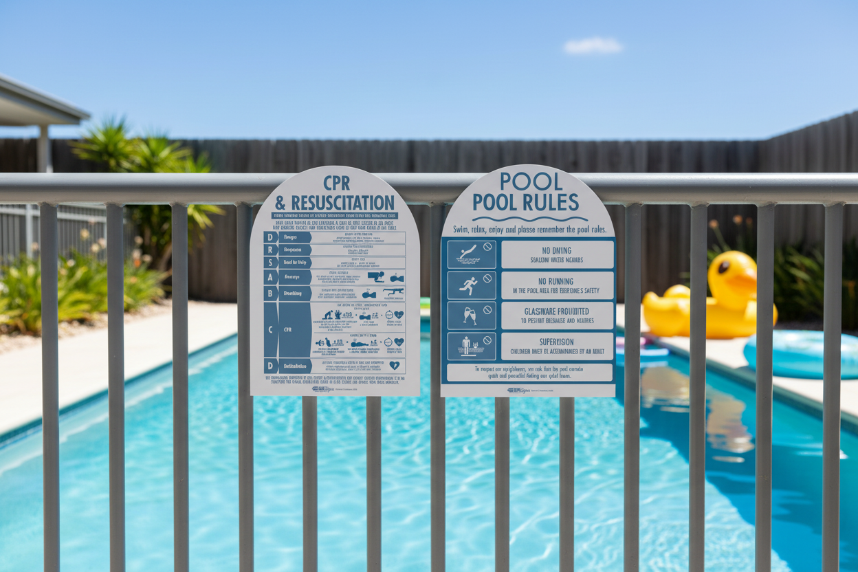 CPR Sign & Pool Rules Sign Pack Arch Ocean