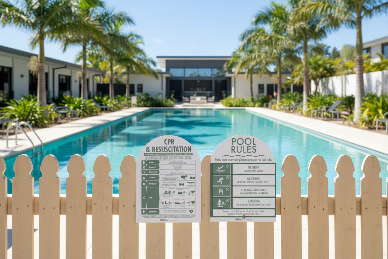 CPR Sign & Pool Rules Sign Pack Arch Sage