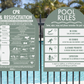 CPR Sign & Pool Rules Sign Pack Arch Sage Background